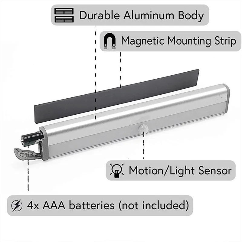 10 LED Battery Powered Motion Sensor Lights For Cabinets 3 Pack