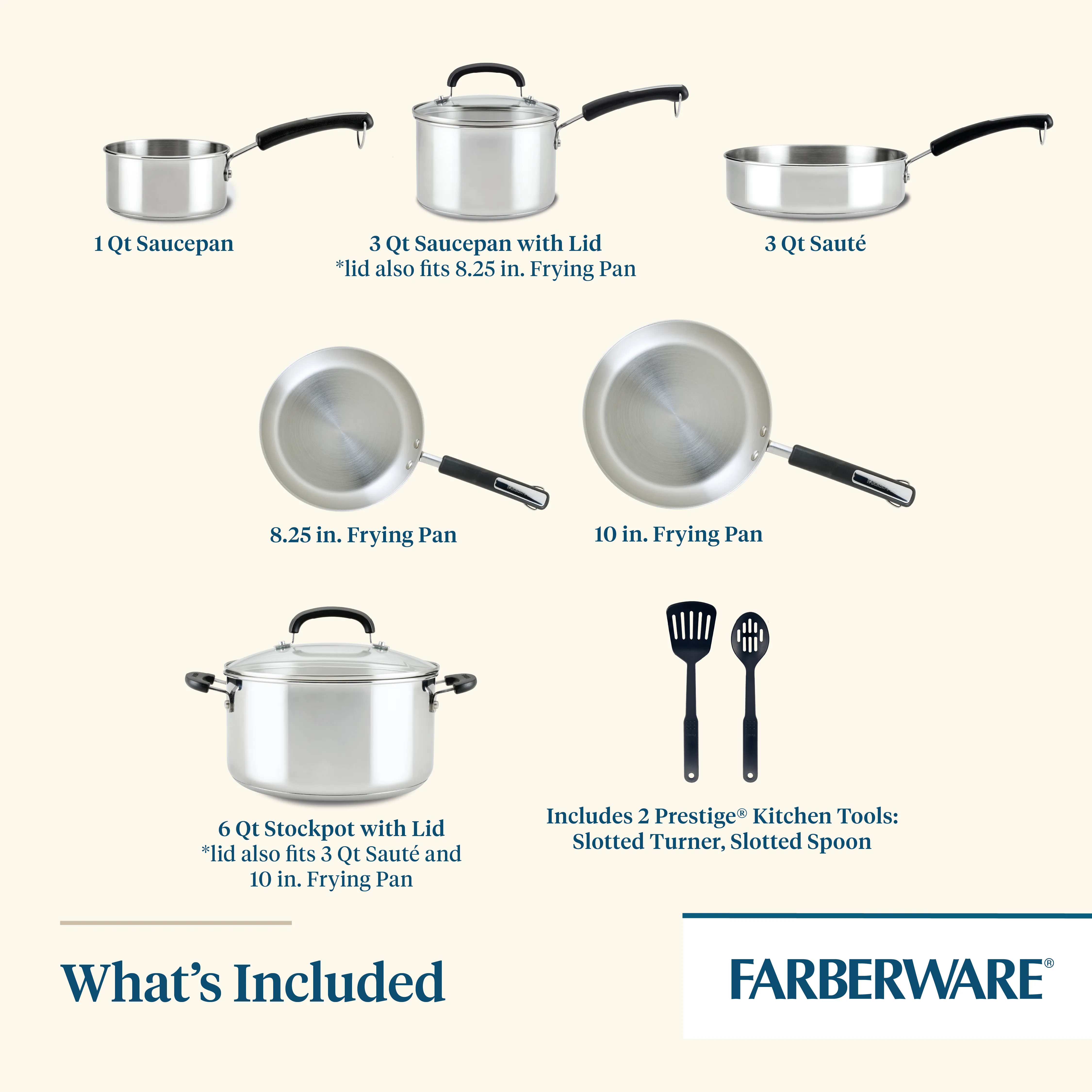 10-Piece Stainless Steel Cookware Set