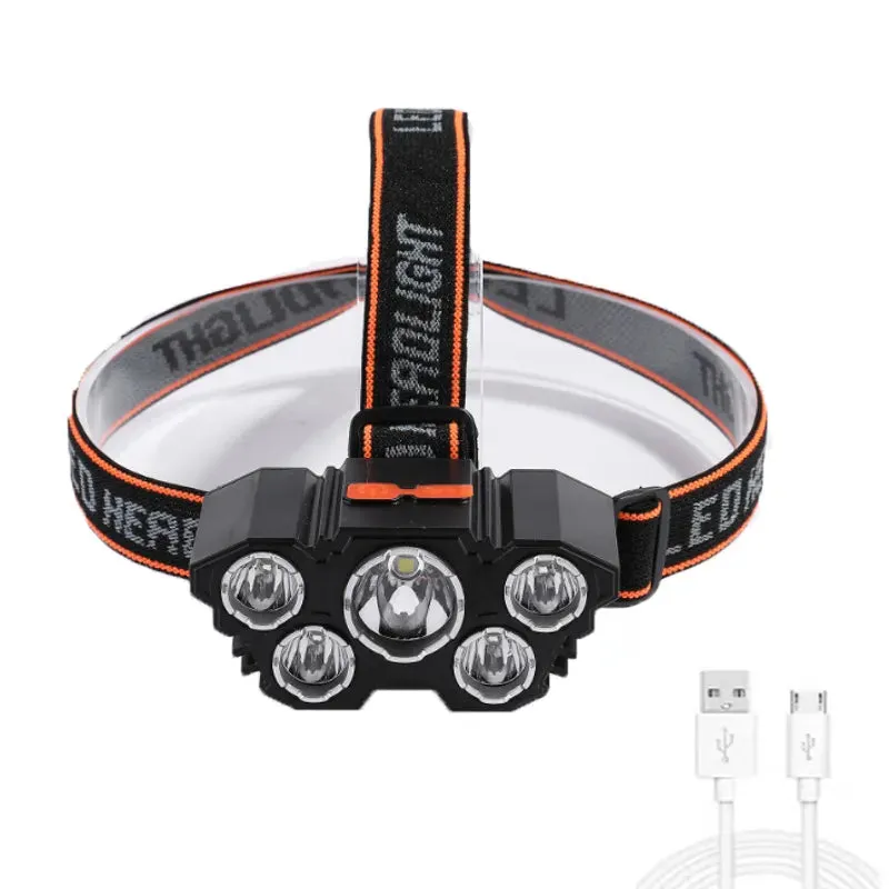 11 LED Headlamp Strong Light Head Lamp USB Rechargeable Headlight Built-in 18650 Battery Fishing Flashlight Outdoor Lantern