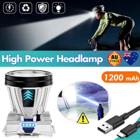 1200 MAH Super Bright Rechargeable High Power Headlamp German XPG-High-Power Powerful