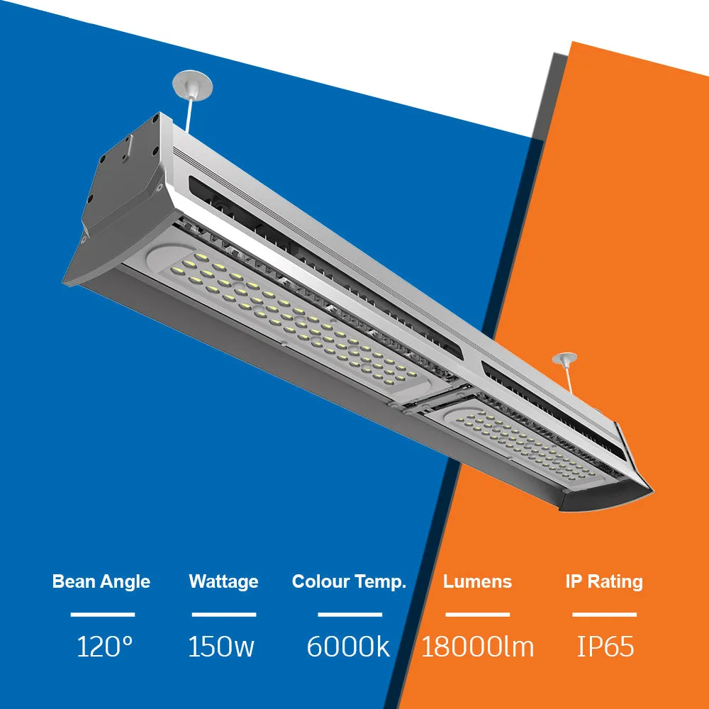 150W LED LINEAR HIGHBAY, 150 LM/W, CCT Switchable, 5 Years Warranty