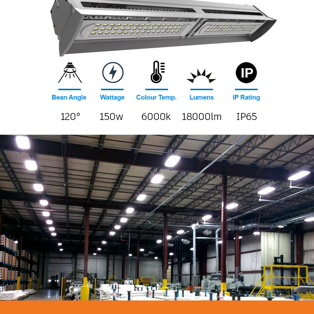 150W LED LINEAR HIGHBAY, 150 LM/W, CCT Switchable, 5 Years Warranty