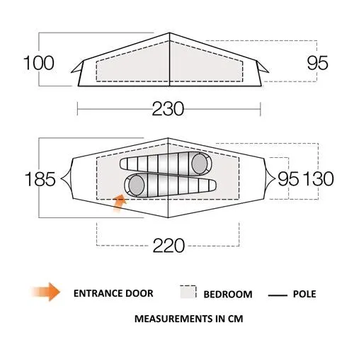 2 Person Camping & Hiking Tent - Starav 200 - 2.5kg by Vango