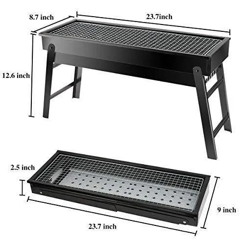 2225 Folding Portable Barbeque BBQ Grill Set for Outdoor and Home