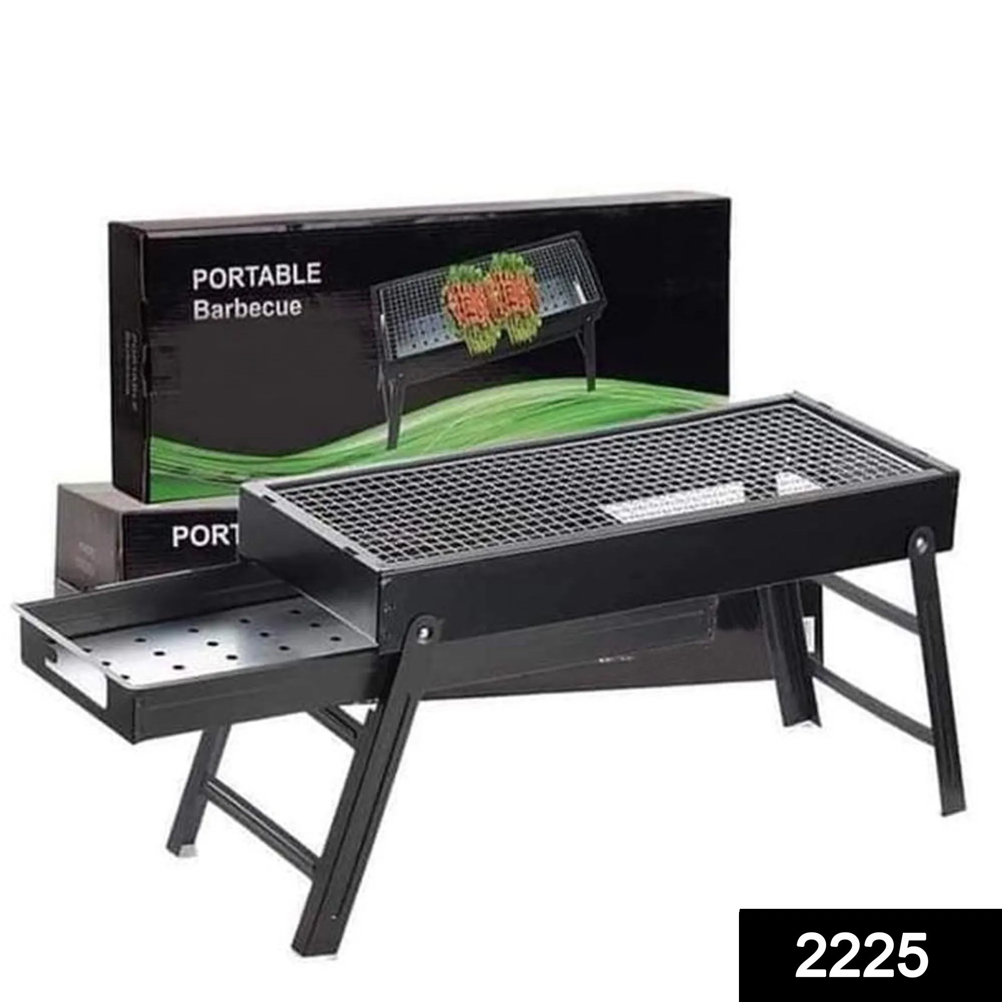 2225 Folding Portable Barbeque BBQ Grill Set for Outdoor and Home