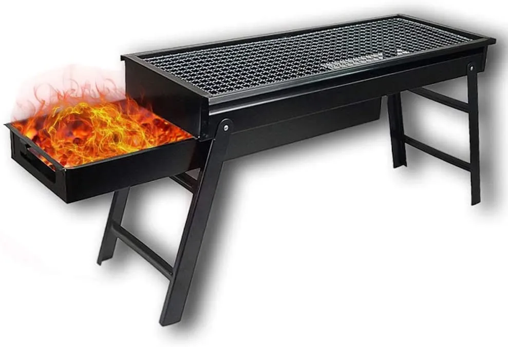 2225 Folding Portable Barbeque BBQ Grill Set for Outdoor and Home