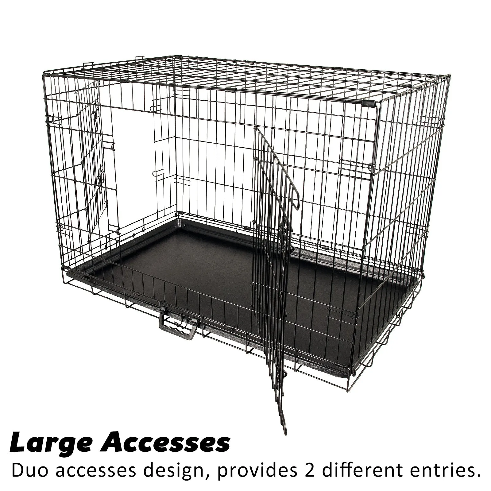 30in Steel Dog Crate with Waterproof Cover & Cushion - Paw Mate