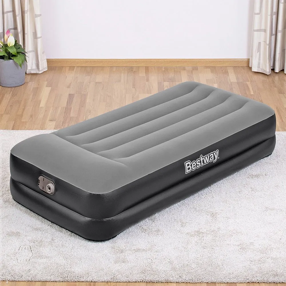 46 CM Thickness Air Bed Inflatable Mattress with Built-in Pump - Single Size