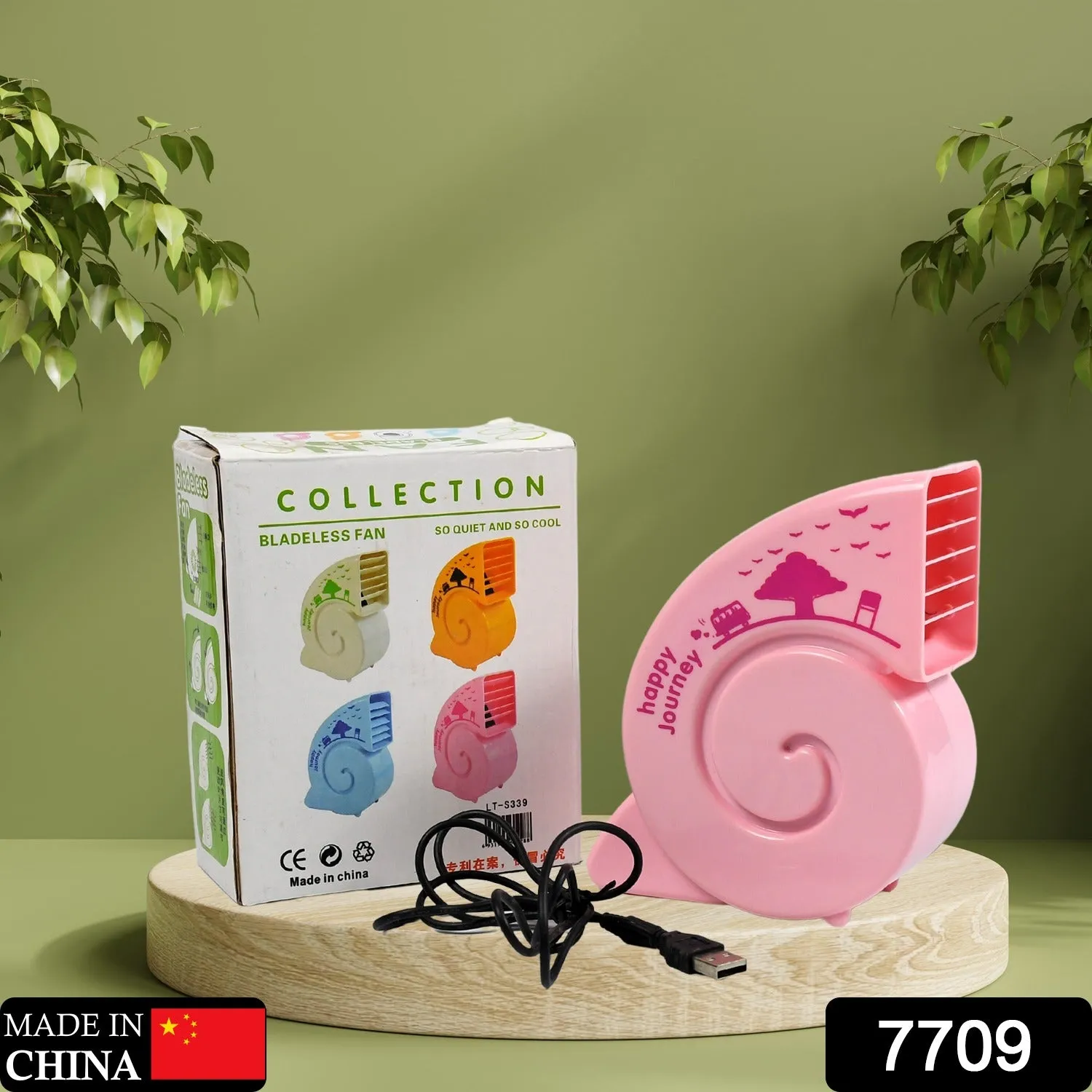 7709 Cute Bright Color Desktop Office USB Mini Fan Battery USB Fans USB Mini Fans (Battery Not Include)