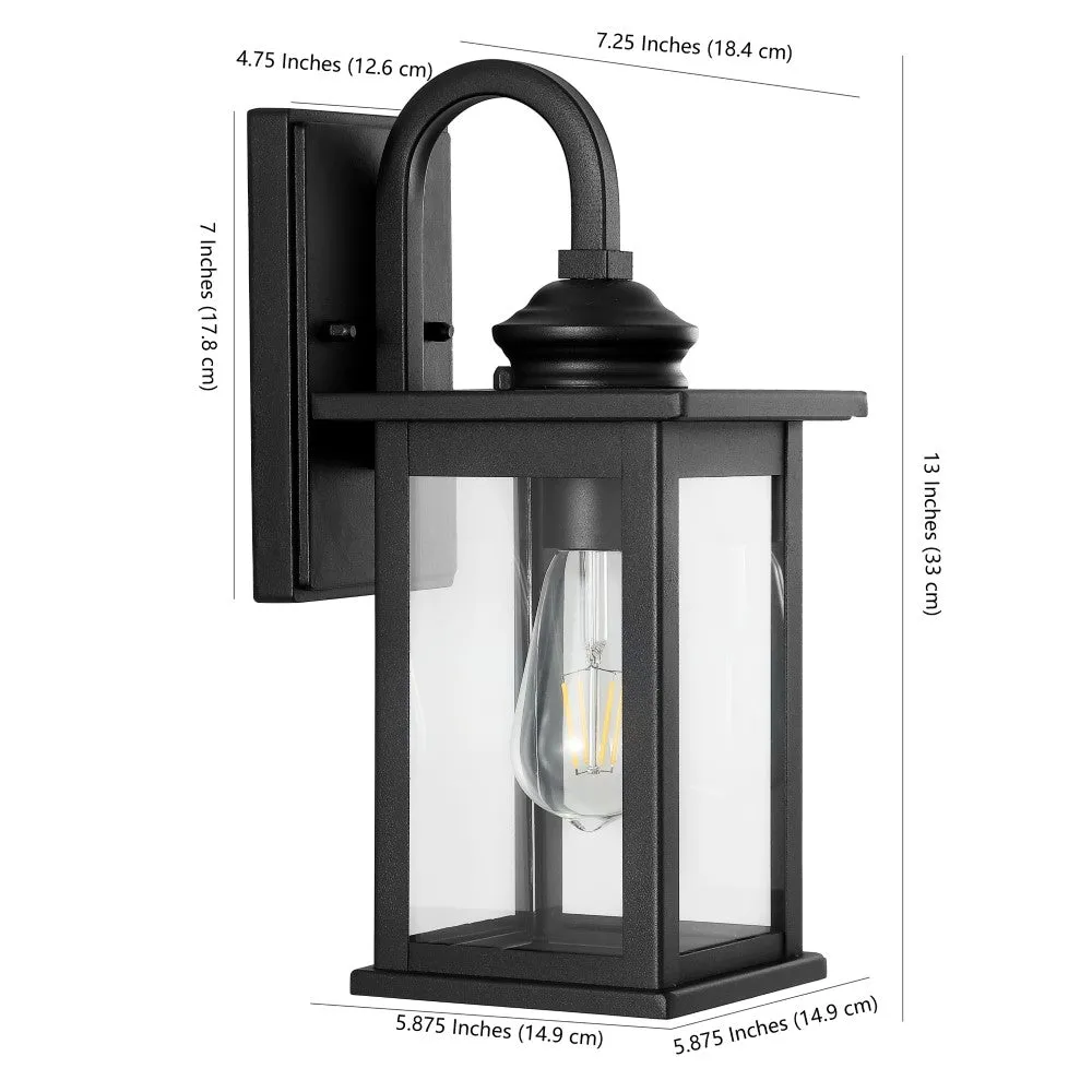 Alma 5.9" Iron/Glass Traditional Modern Lantern LED Outdoor Lantern