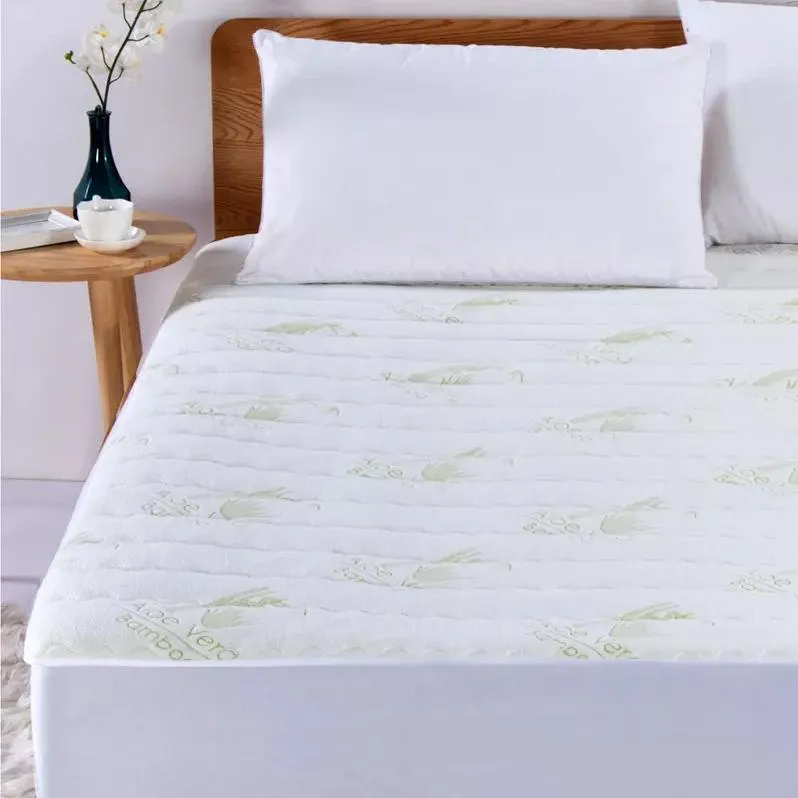 Bamboo Aloe Vera Hypoallergenic Quilted Mattress Pad