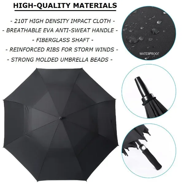 Black Large Windproof Umbrella