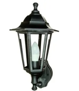 Black LED Energy Saving PIR Carriage Lantern IP44 4W 230V