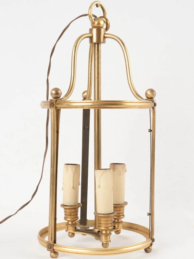 Brass 3 light lantern 16¼"