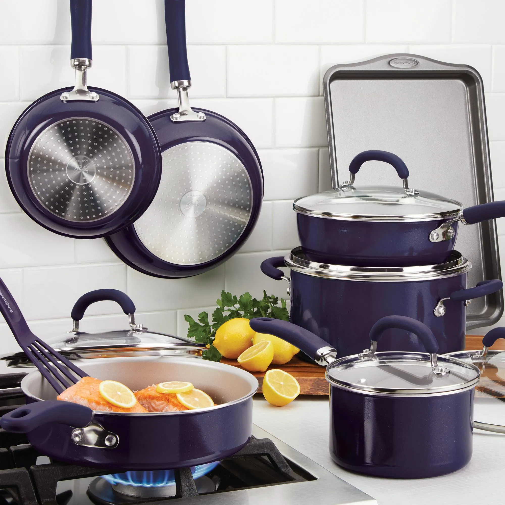 Create Delicious 13-Piece Hard Anodized Nonstick Induction Cookware Set