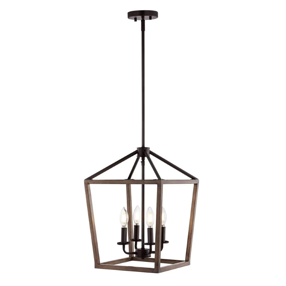 Dean 10" Iron Farmhouse Industrial Lantern LED Pendant