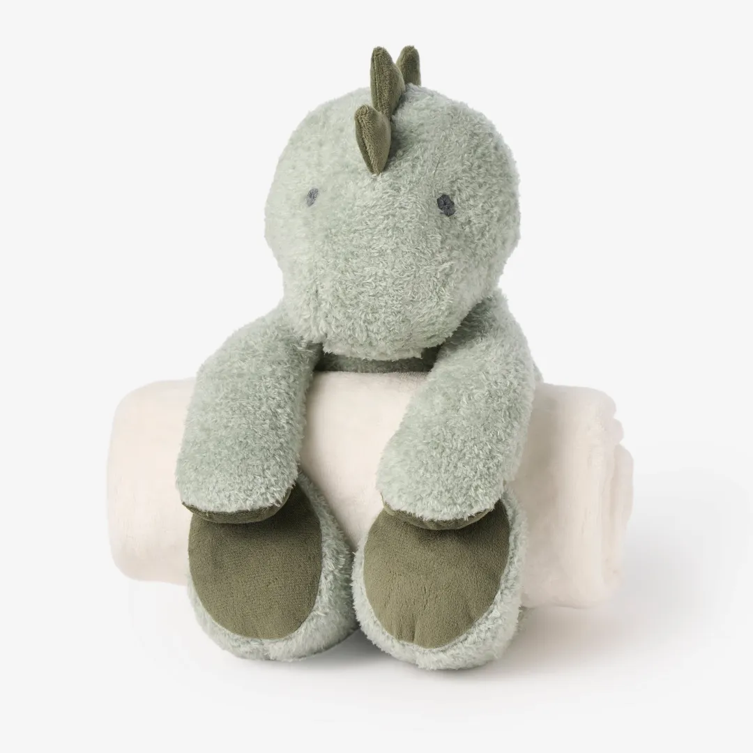 Dinosaur Bedtime Huggie Plush Toy with Blanket