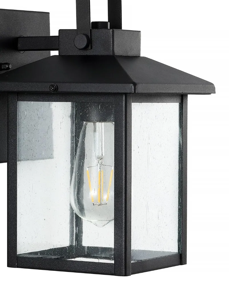 Donald 6.75" Iron/Seeded Glass Rustic Traditional Lantern LED Outdoor Lantern