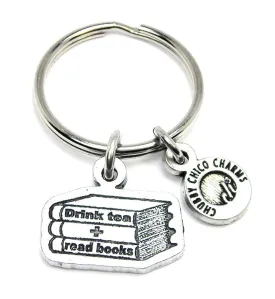 Drink Tea And Read Books Key Chain