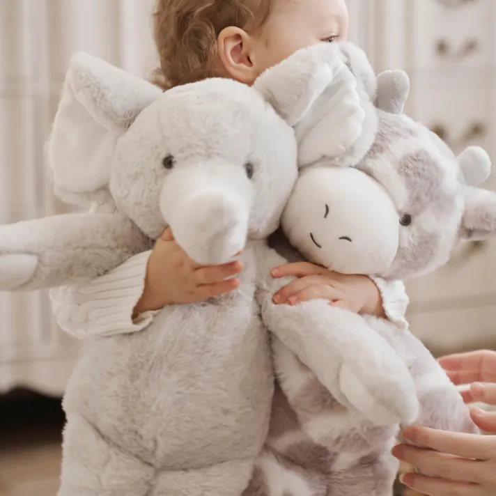 Elephant Bedtime Huggie Plush Toy with Blanket