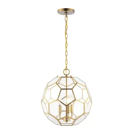 Euclid 13.5" Modern Bohemian Iron/Glass LED Pendant