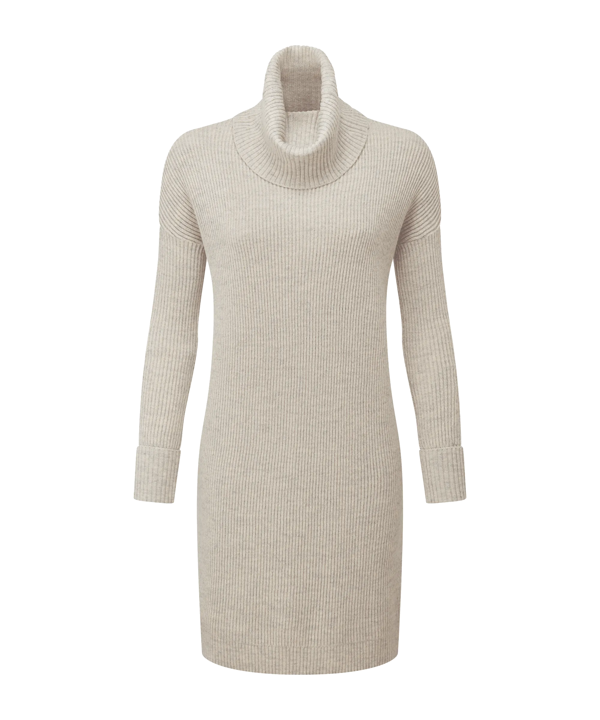 Filey Roll Neck Dress - Oat Grey