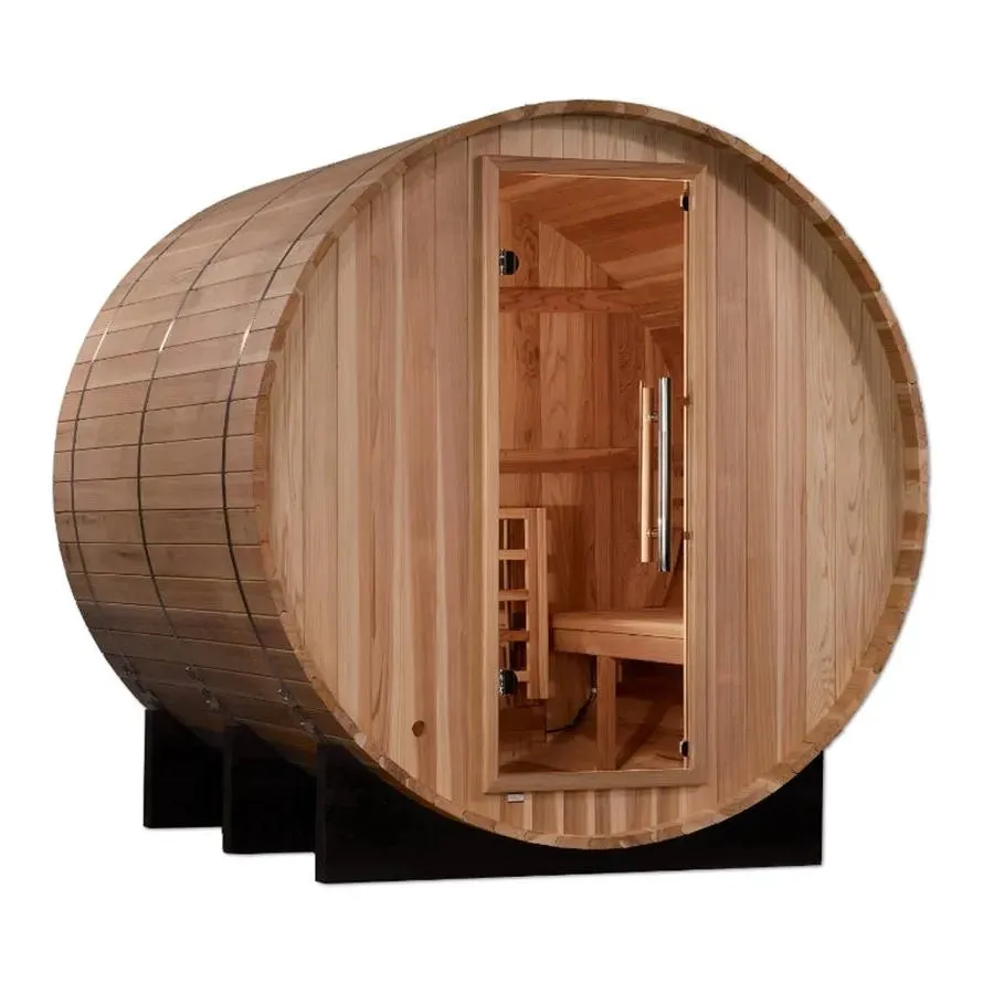 Golden Designs "Arosa" 4 Person Barrel Traditional Sauna -  Pacific Cedar