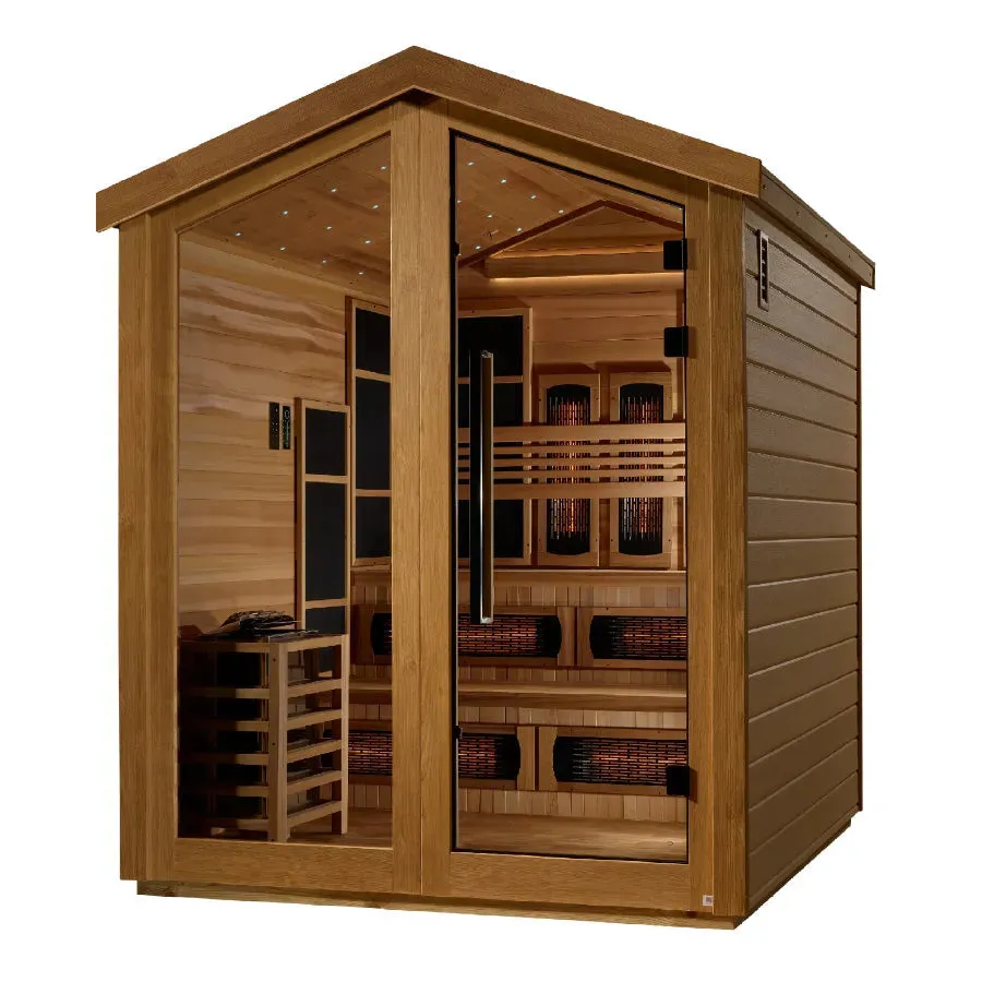 Golden Designs "Kaskinen" 6 Person Hybrid Outdoor Sauna - Canadian Red Cedar