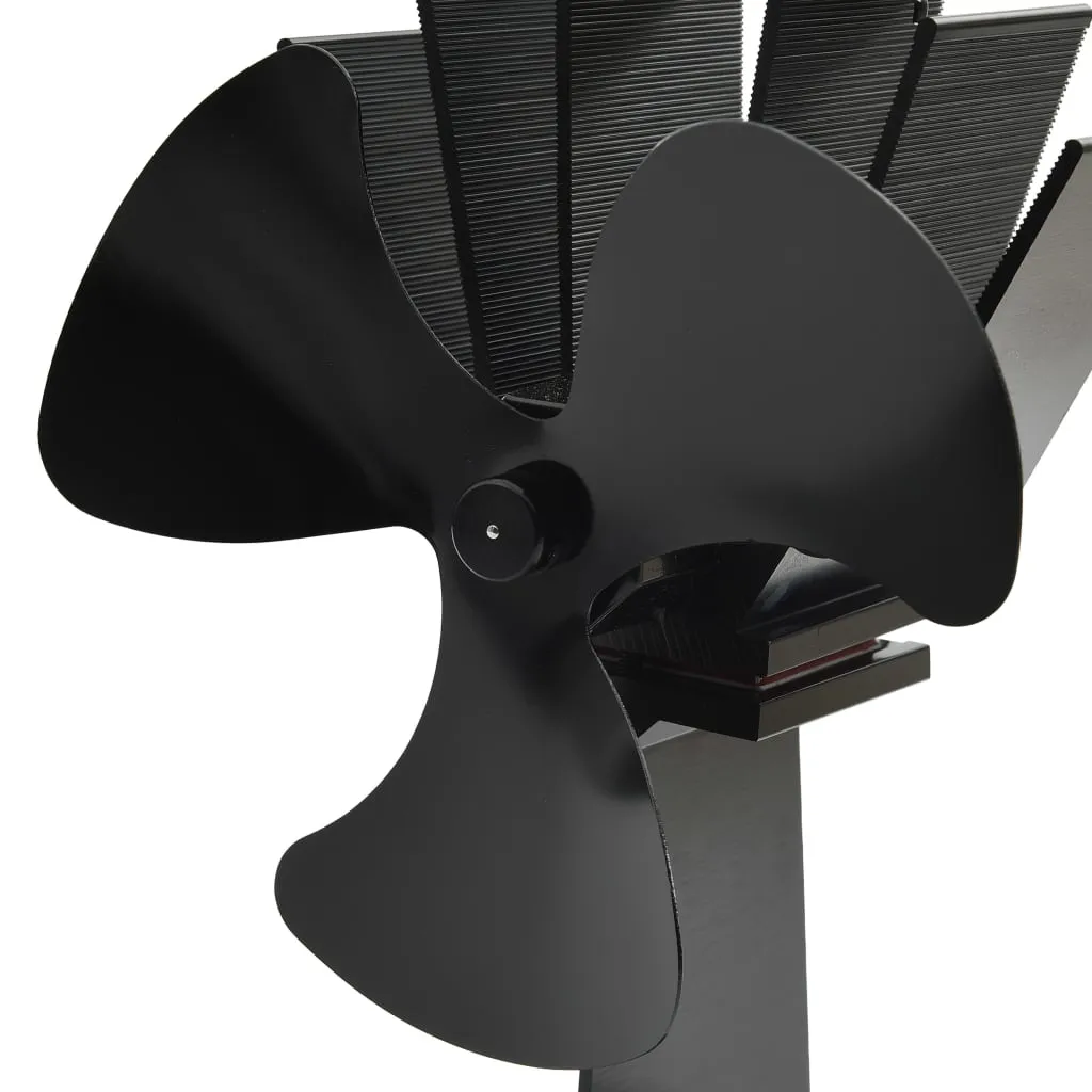 Heat Powered Stove Fan 3 Blades Black