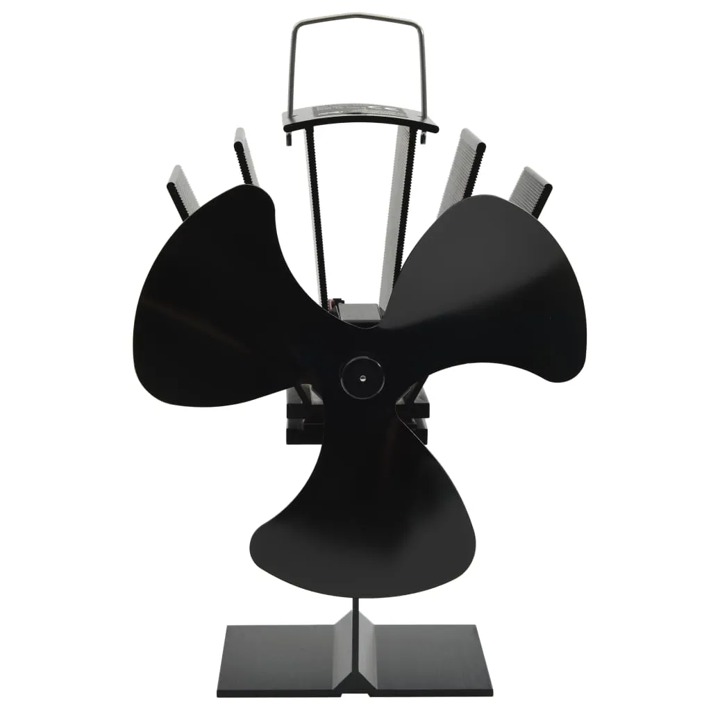 Heat Powered Stove Fan 3 Blades Black