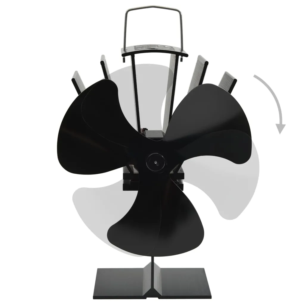 Heat Powered Stove Fan 3 Blades Black