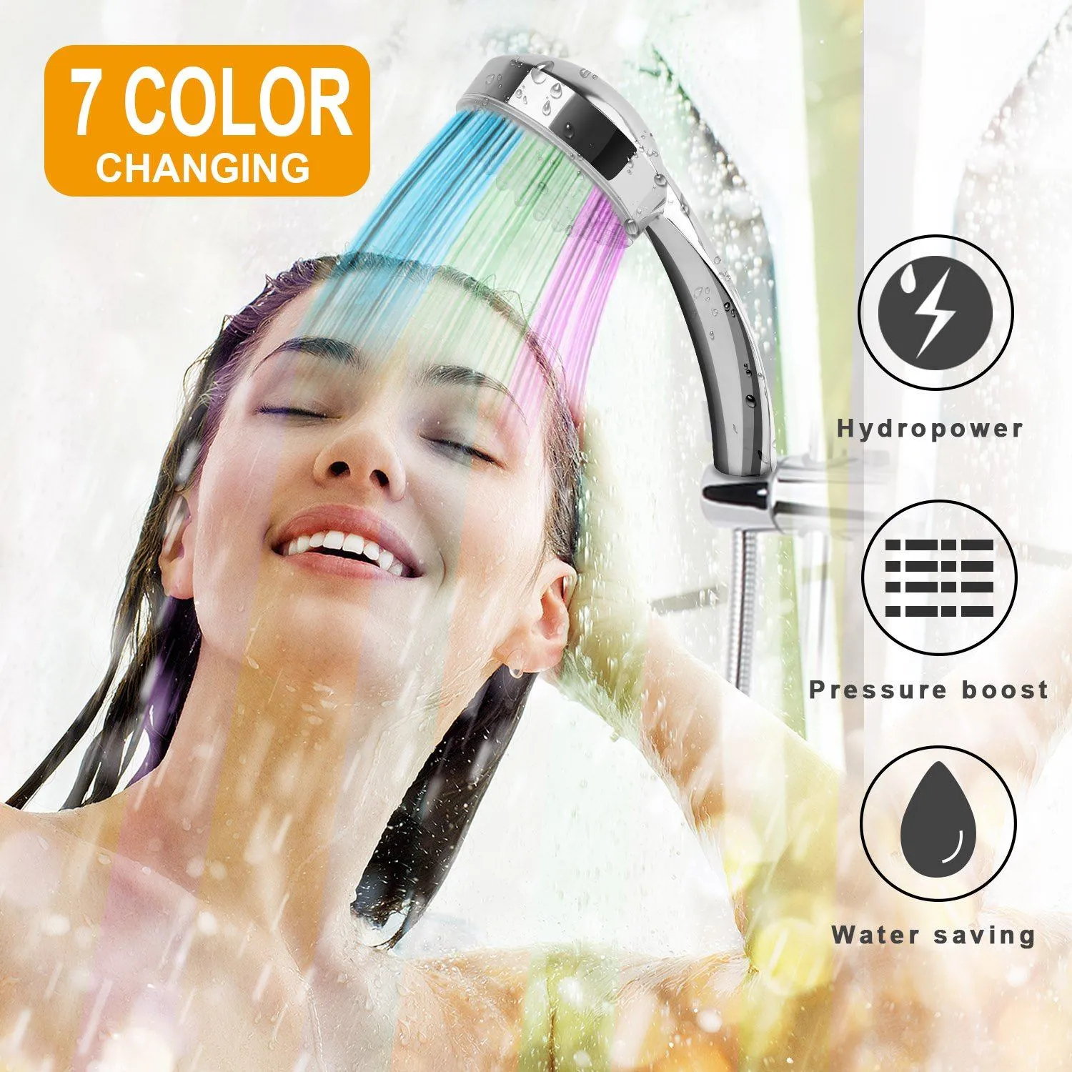 iMounTEK Color-Changing Hydropower LED Shower Head