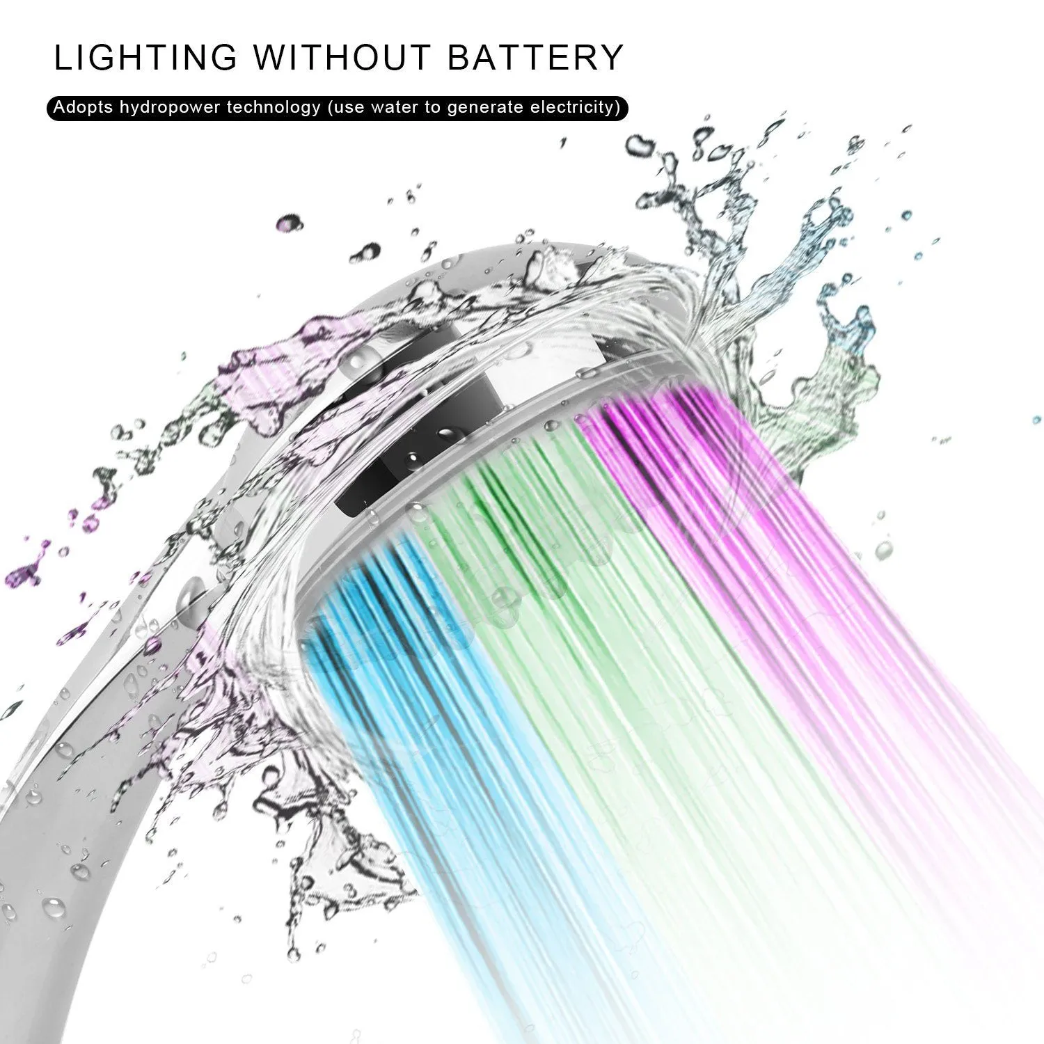 iMounTEK Color-Changing Hydropower LED Shower Head