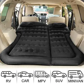 ITEM# 0055   Vehicle Air Mattress Camping Bed Cushion Pillow - Inflatable Thickened Car Air Bed with Electric Air Pump Flocking Surface Portable Sleeping Pad for Travel Camping Upgraded Version (Watch Video)