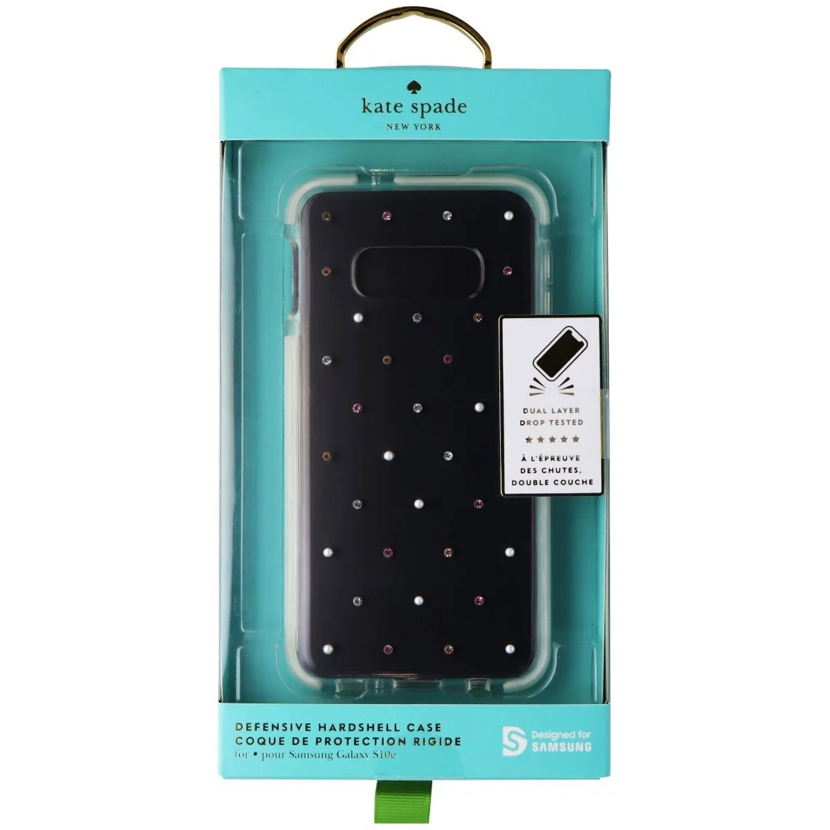 Kate Spade Defensive Hardshell Case for Galaxy S10e - Pin Dot Gems and Pearls