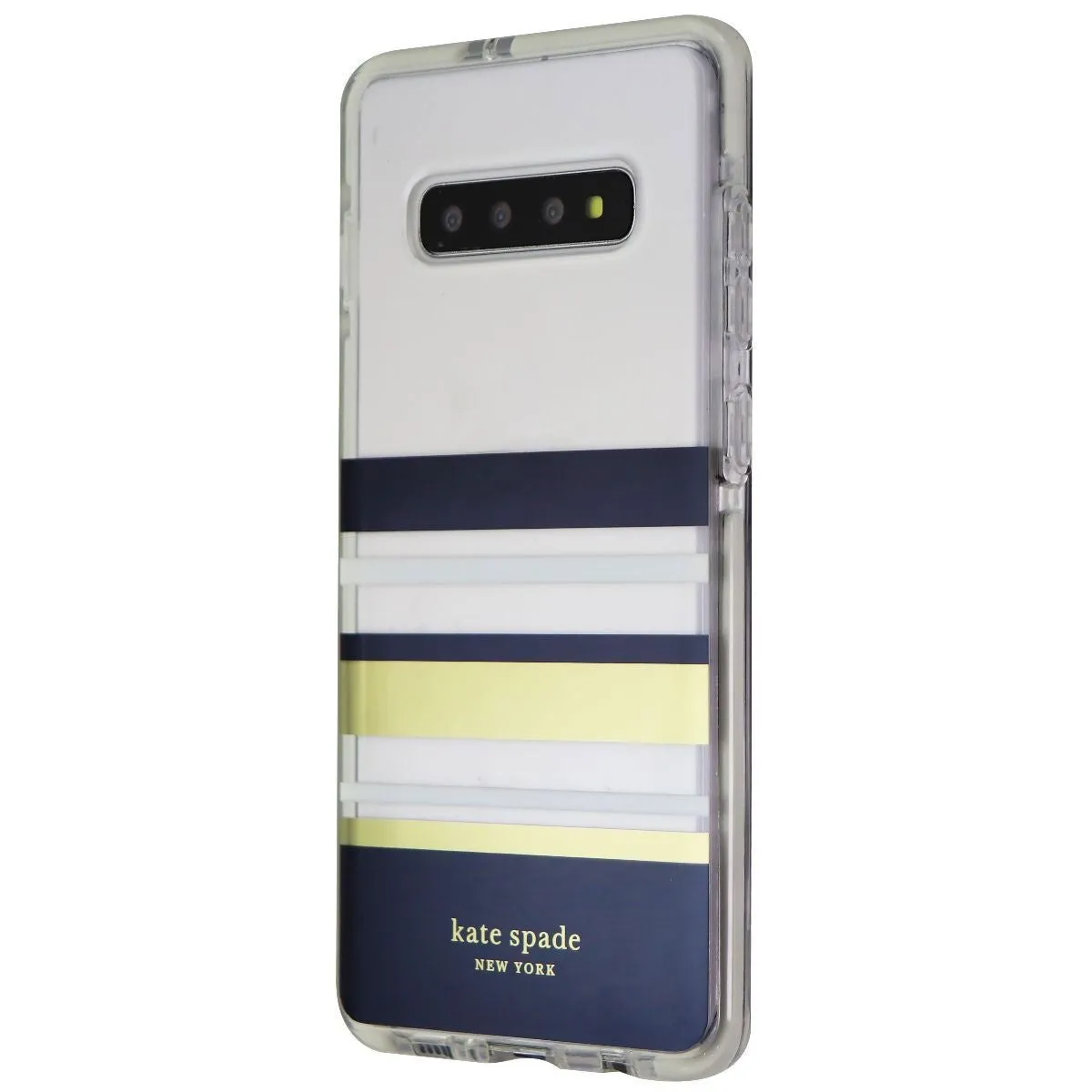 Kate Spade Defensive Hardshell Case for Samsung Galaxy S10  - Stripe Black/Gold