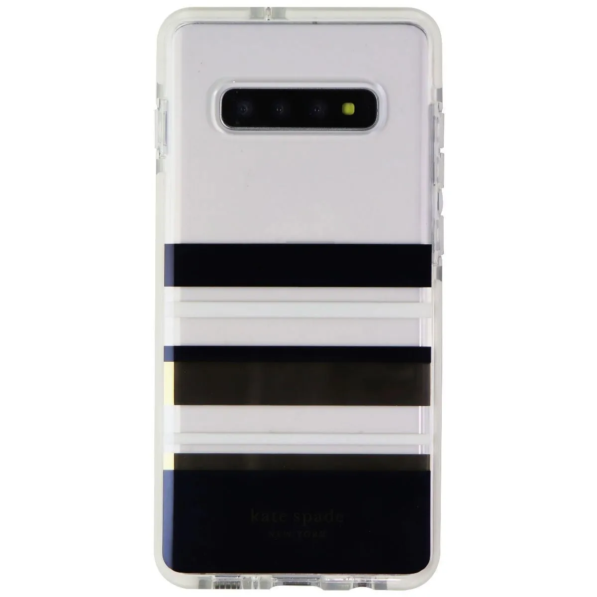 Kate Spade Defensive Hardshell Case for Samsung Galaxy S10  - Stripe Black/Gold