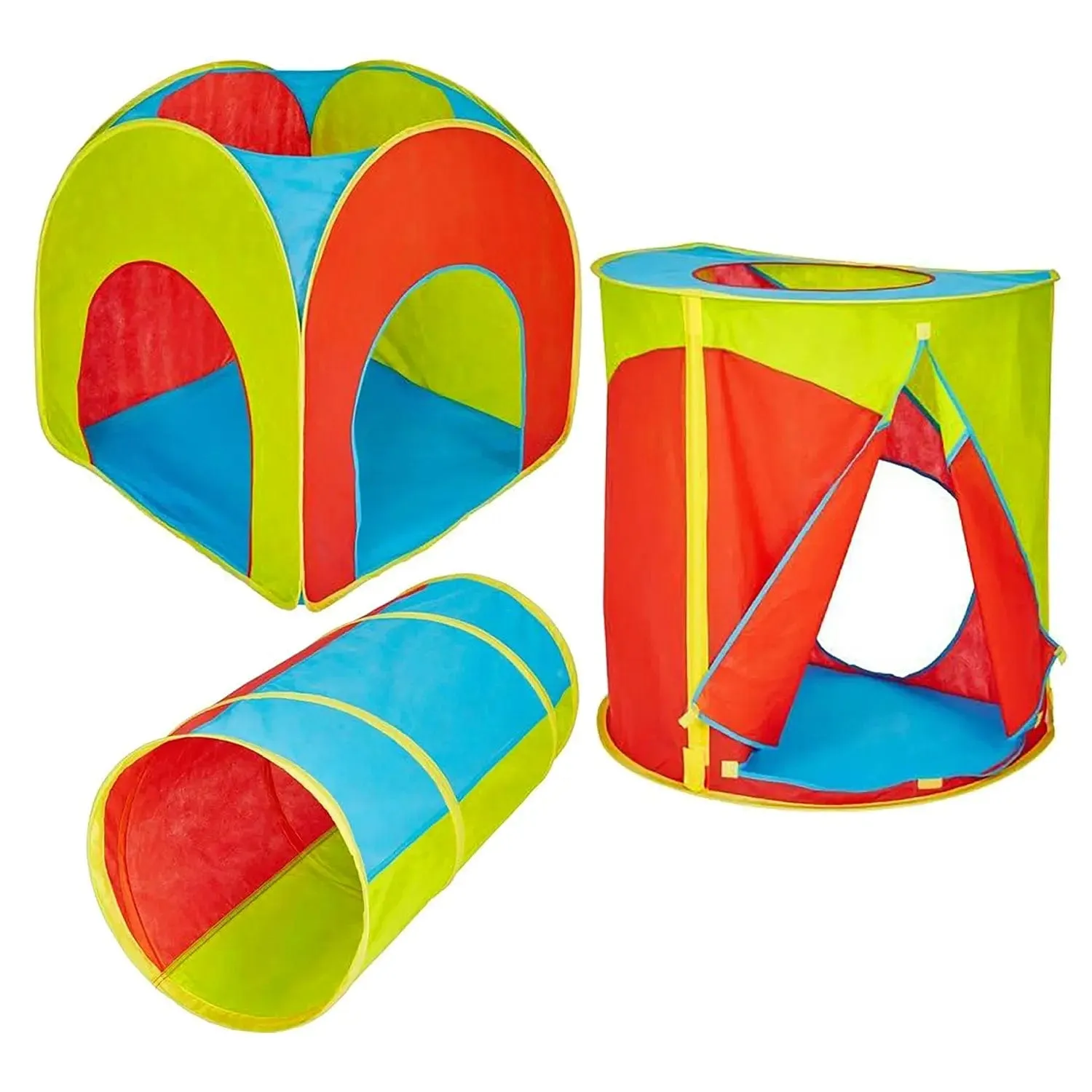 Kid Active Pop-Up Play Set 3 Piece Toy Tent Cube Tunnel Age 2 