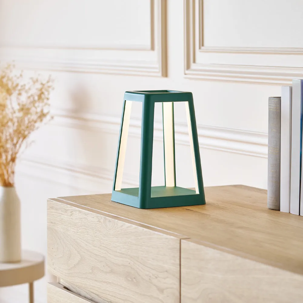 Lexon Lantern Portable Lamp With Built-In Wireless Charger - Green