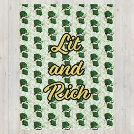 Lit and Rich Cash Smoke 60x80 Soft Throw Blanket