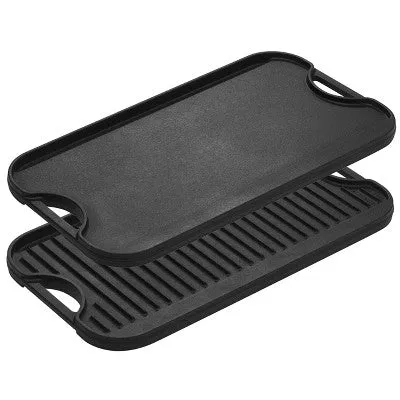 Lodge 20"x10.5" Cast Iron Reversable Grill/Griddle Gray