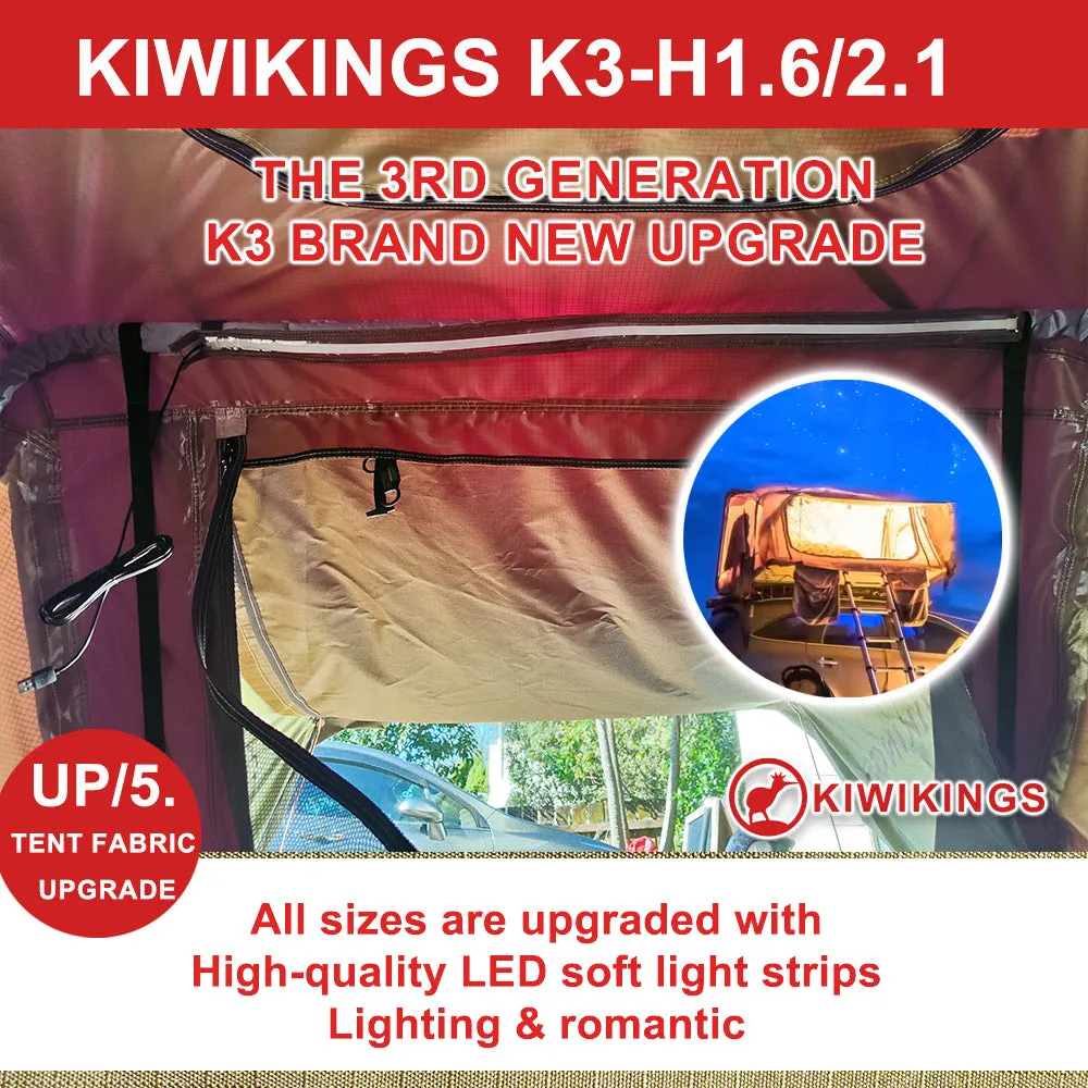 （New stock Sale）KIWIKINGS  (K4-H1.6)1.6M*2.1M roof top tent  Hydraulic automatic Hard-top roof tent