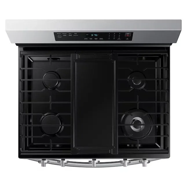 OPEN BOX Samsung 30 in 5 Burners 6 cu ft Self-cleaning Air Fry Convection Oven Freestanding Smart Natural Gas Range