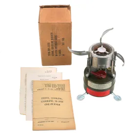 Original U.S. Vietnam War M-1950 Rogers Squad Stove With Original Box and Manual Dated 1965