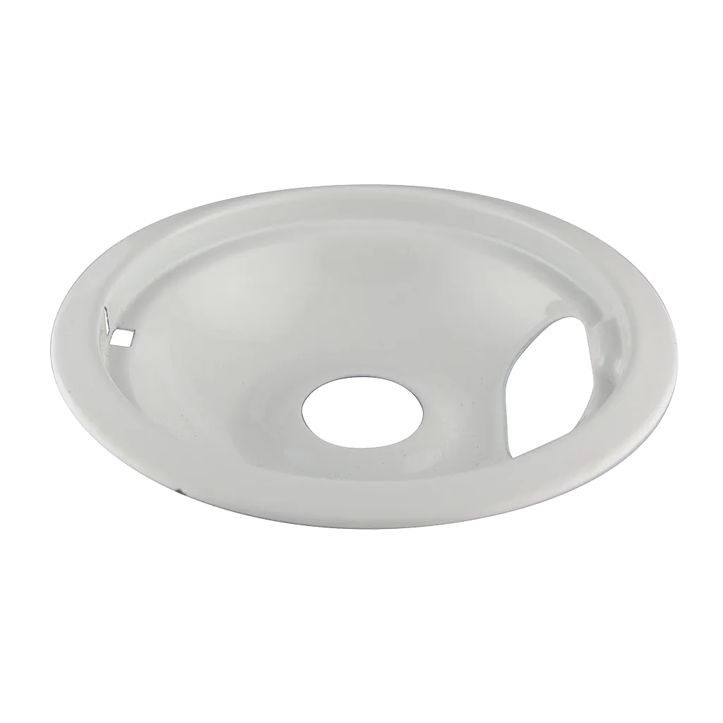 P101W Style A Small Heavy Duty White Porcelain Drip Bowl Range Kleen