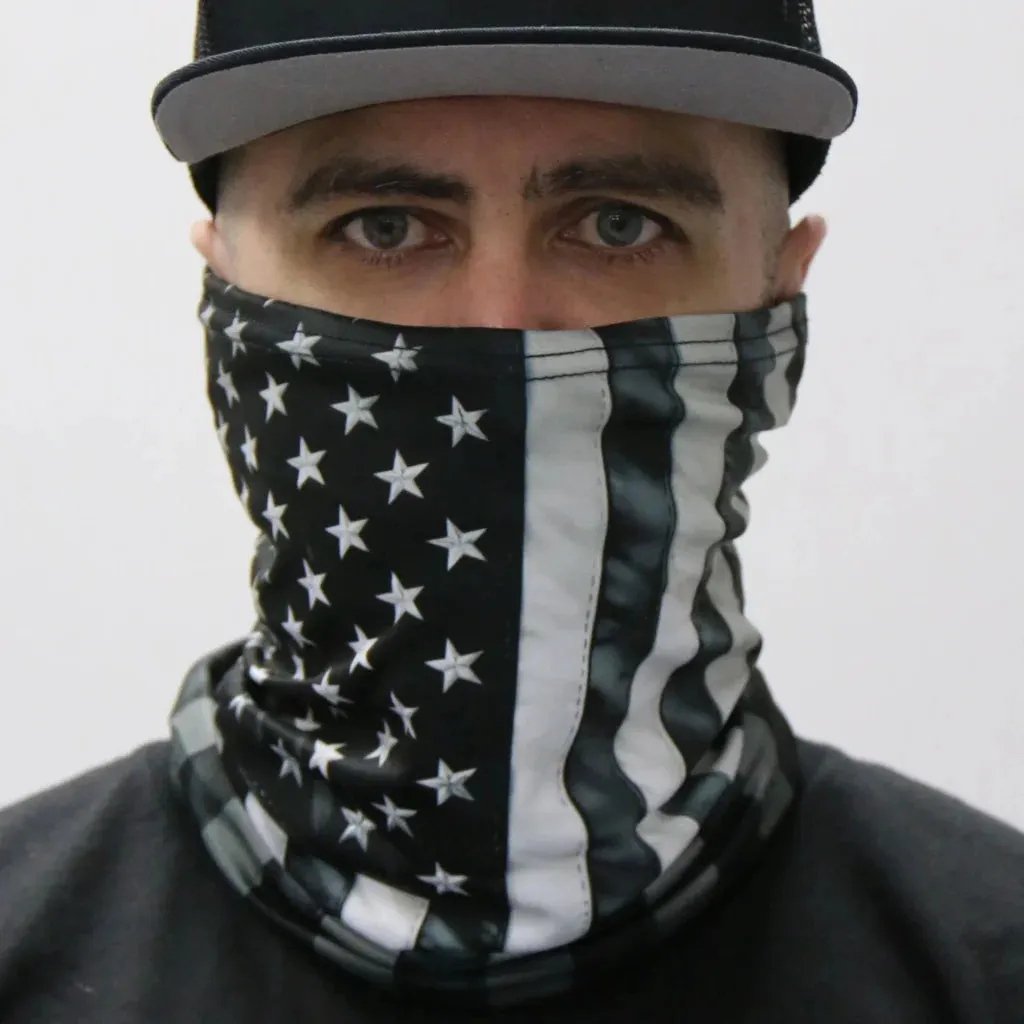 Polyester Neck Gaiter - Gray Flag HWN2006 | Hot Leathers