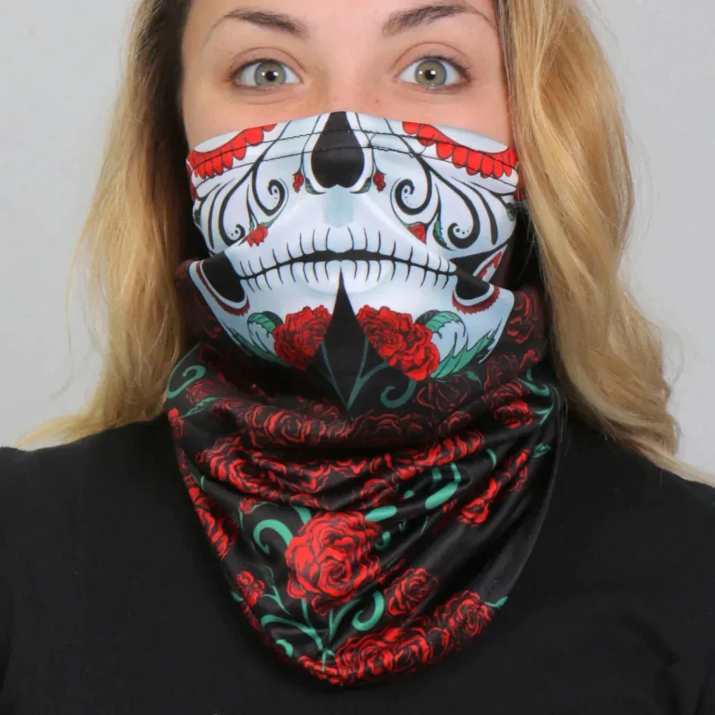 Polyester Neck Gaiter - Sugar Skull HWN2003 | Hot Leathers