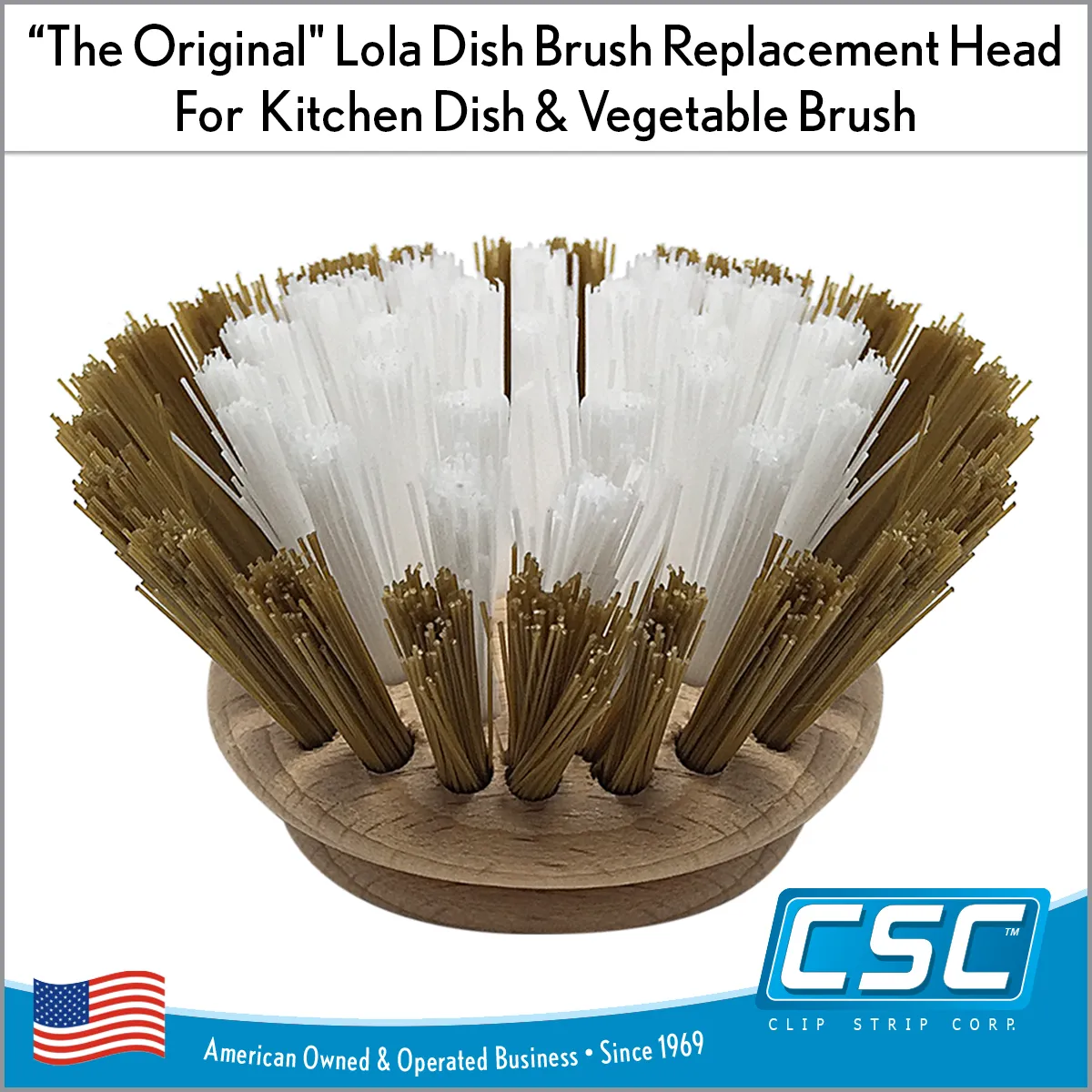 "The Original" Dishwashing & Vegetable Brush Replacement Heads - 3 Pack