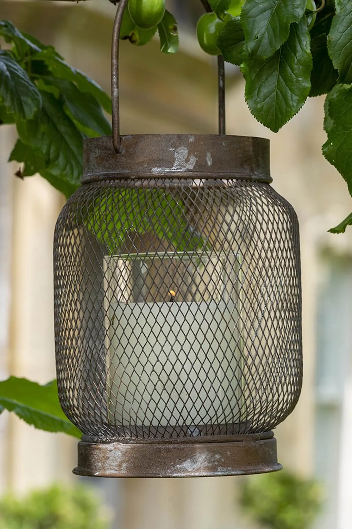 Small Mesh Lantern - Rust