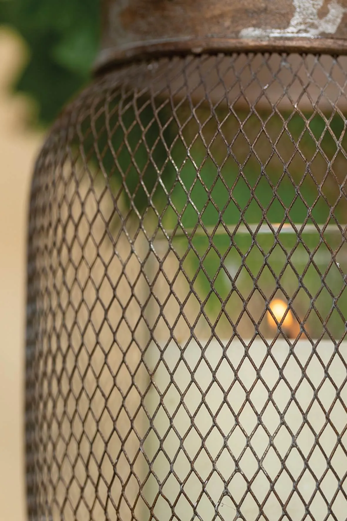 Small Mesh Lantern - Rust